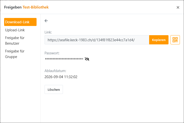 Erzeugter Download-Link