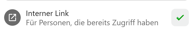 Einstellungen eines Freigabe-Links