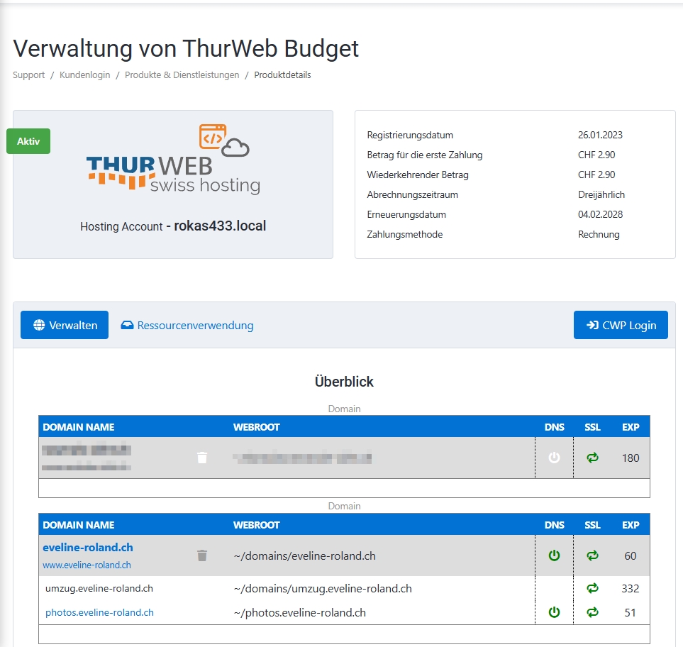ThurHosting Hosting Management Panel