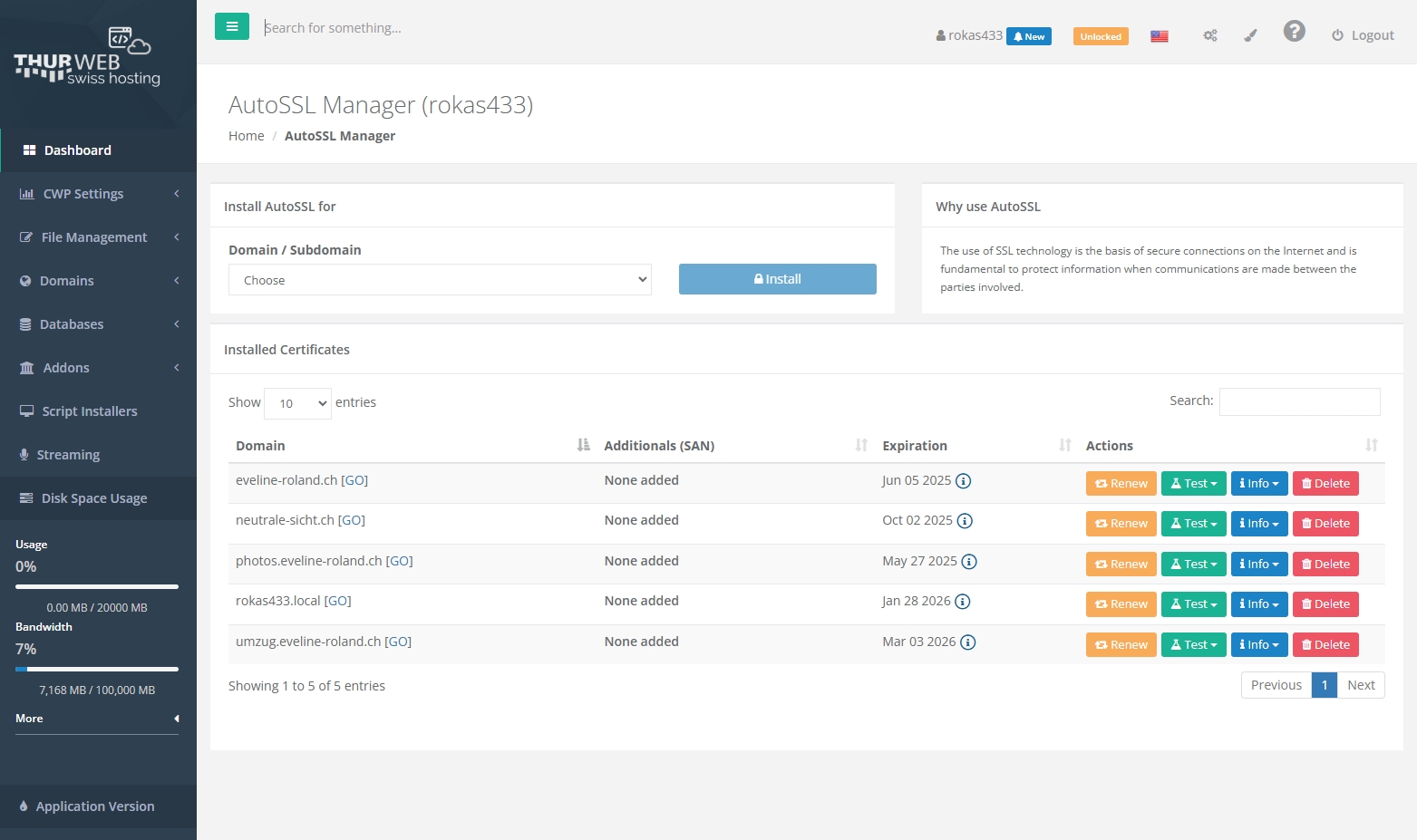 ThurHosting Auto SSL Manager